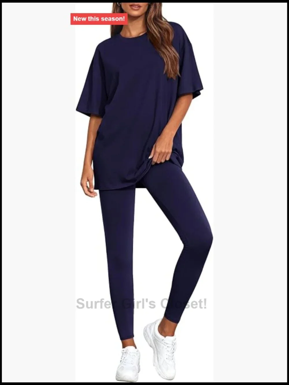 Two Piece Lounge Set - Oversized Shirt & Leggings - Casual Travel Outfit